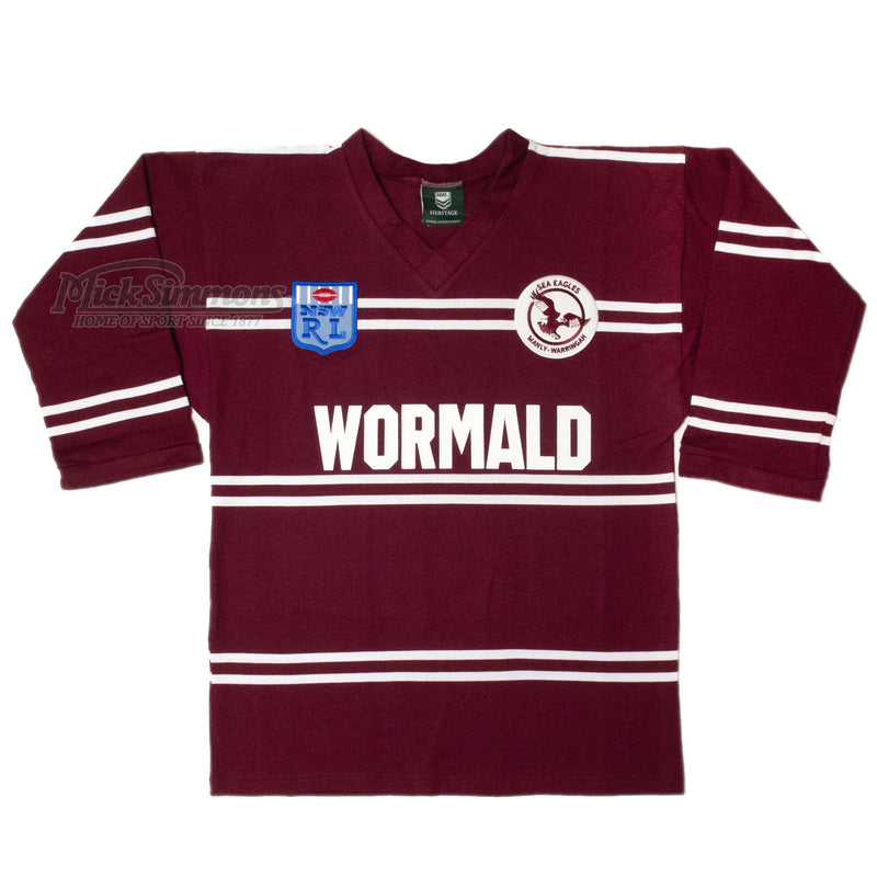 Manly Warringah Sea Eagles 1987 NRL Vintage Retro Heritage Rugby League Jersey Guernsey - Mick Simmons Sport