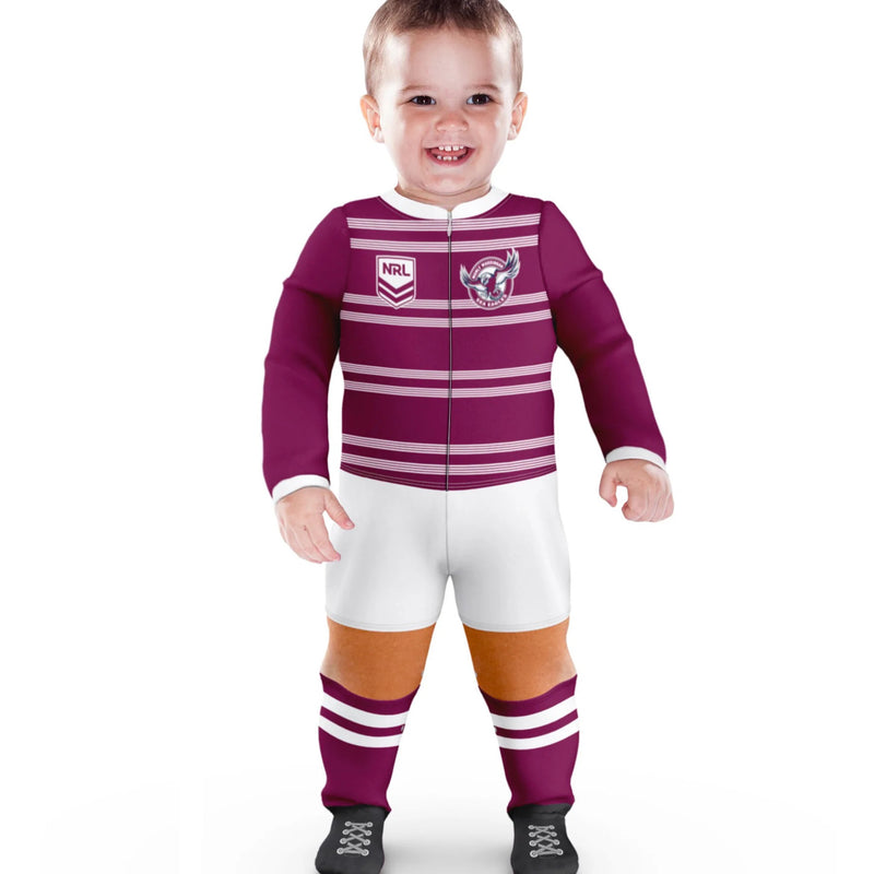 Manly-Warringah Sea Eagles Original Footysuit Romper Kids Baby Infants Suit - new