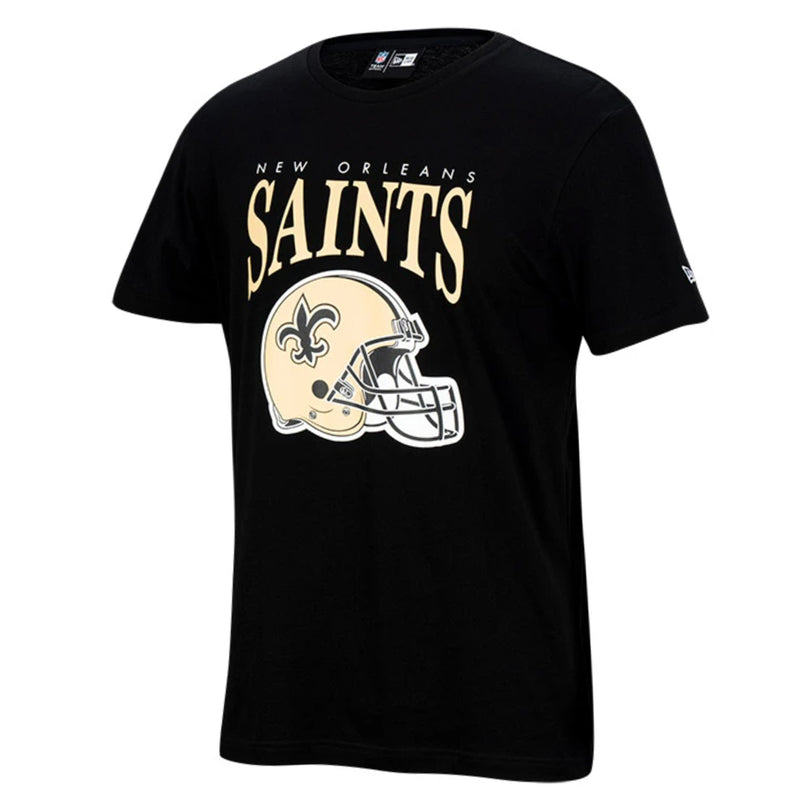 New Orleans Saints NFL Helmet Arch T-Shirt Black By New Era - new