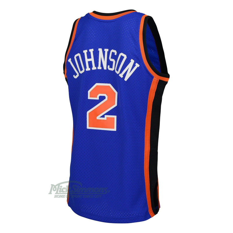 New York Knicks Larry Johnson 1998-1999 Hardwood Classics Road Jersey by Mitchell & Ness-Mick Simmons Sport