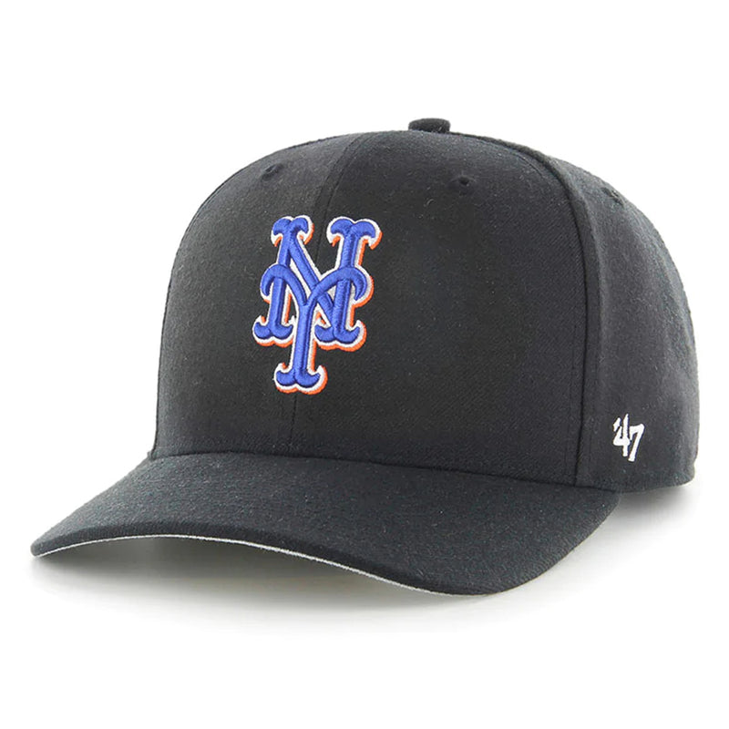 New York Mets Coopers Town Black Cold Zone MVP DP MLB Cap by 47 Brand - new