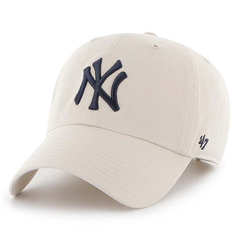 New York Yankees Bone/Navy CLEAN UP Cap Strapback by 47 Brand - new