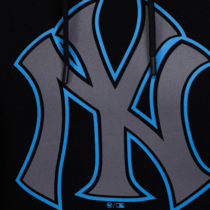 New York Yankees Men's Black Imprint BURNSIDE HOODIE MLB By 47 - new