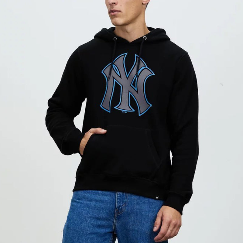 New York Yankees Men's Black Imprint BURNSIDE HOODIE MLB By 47 - new