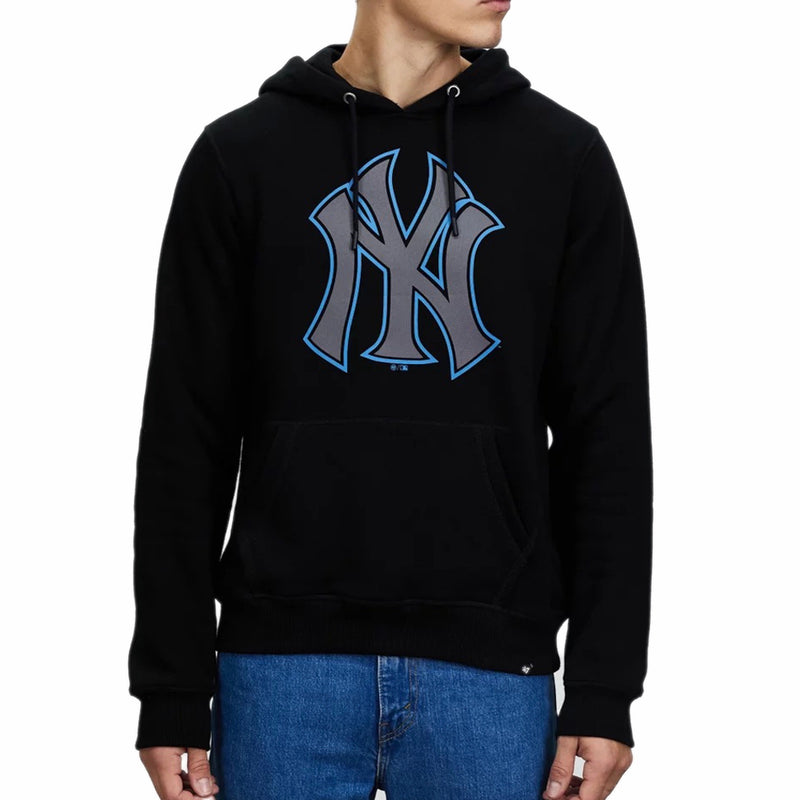 New York Yankees Men's Black Imprint BURNSIDE HOODIE MLB By 47 - new