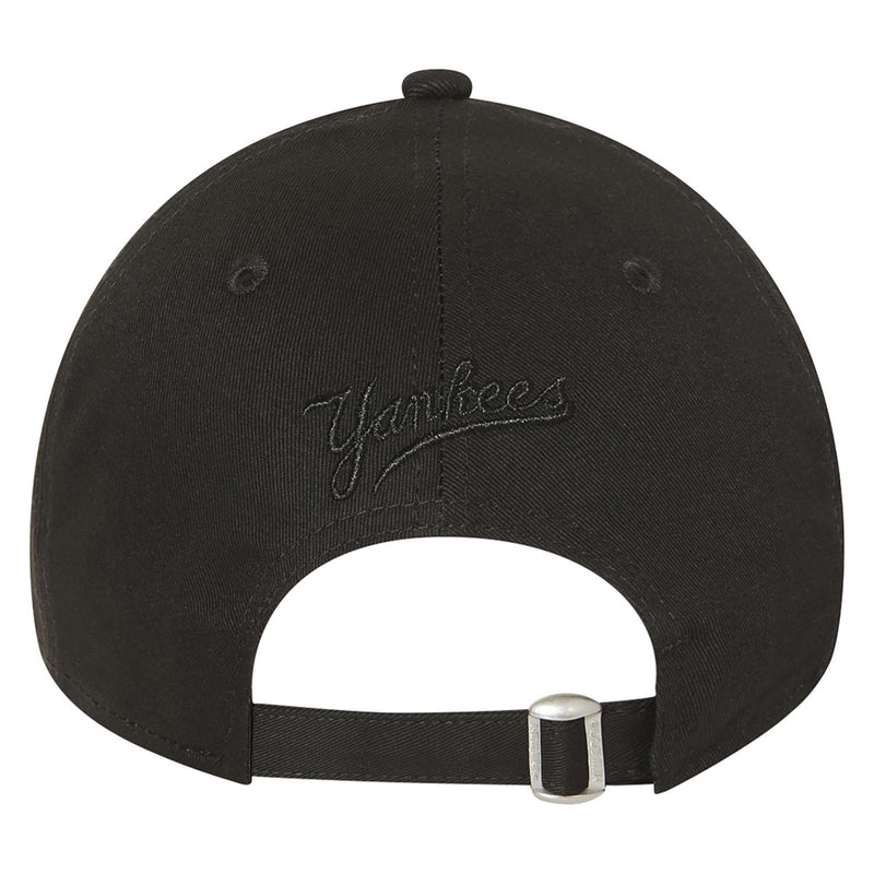 New York Yankees New Era 9Forty Cap Cloth Strap Adjustable Black on Black - new