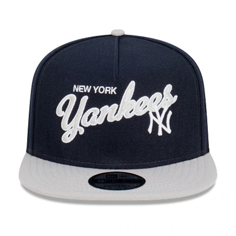 New York Yankees Team Script Cap 9FIFTY A-Frame Snapback by New Era - new