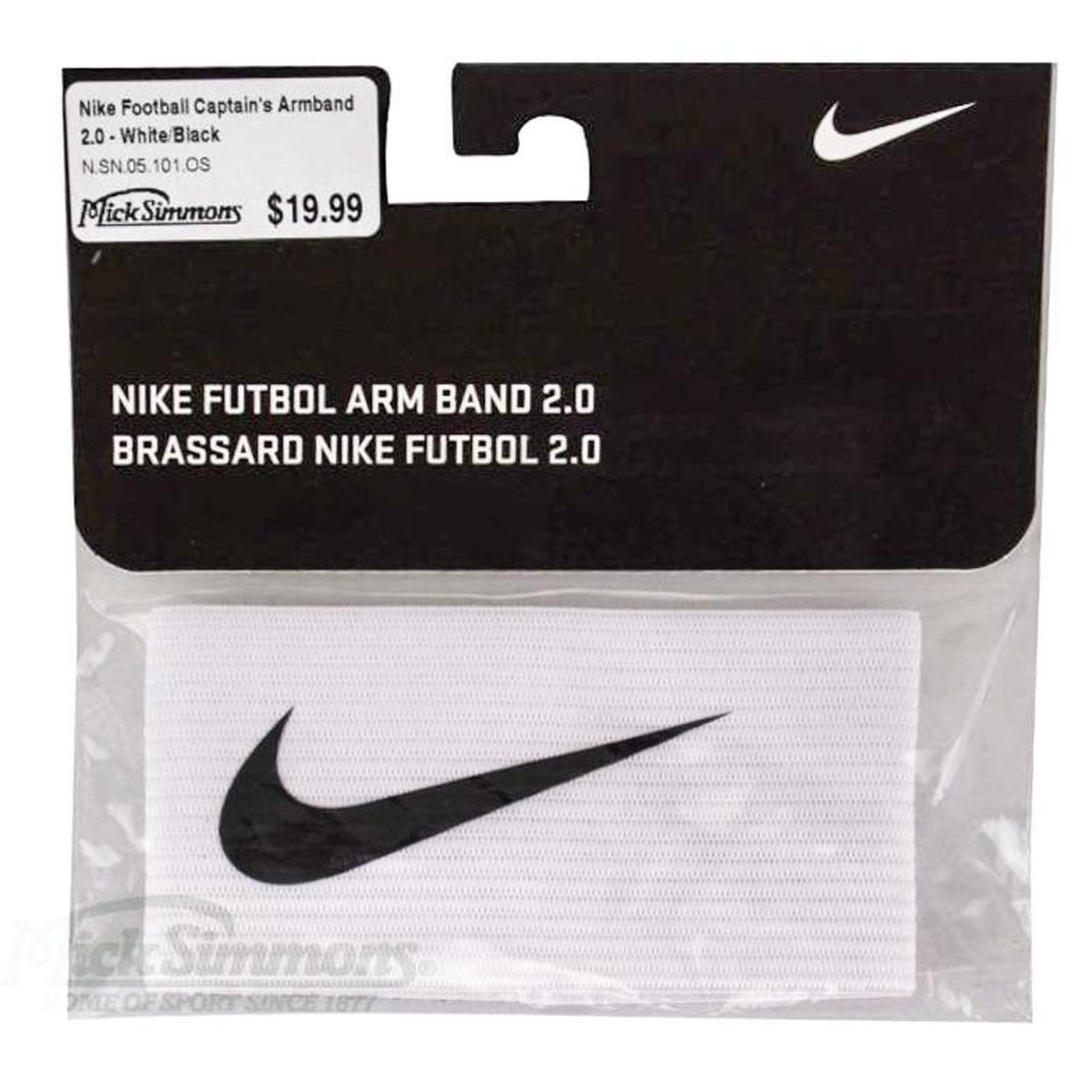 Nike Football Captain's Armband 2.0 White/Black Mick Simmons Sport