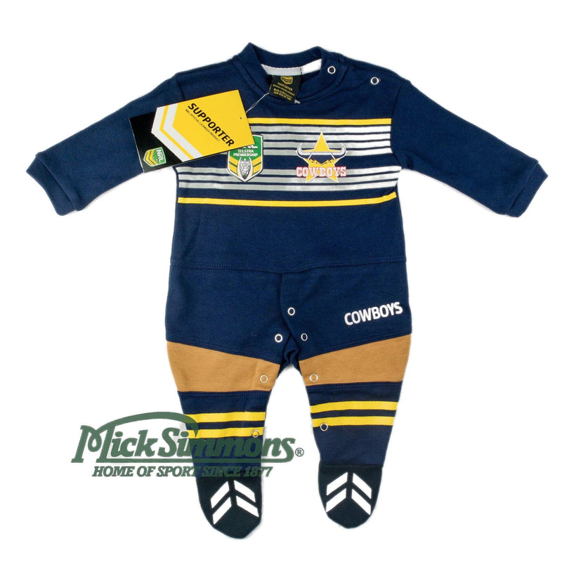 North Queensland Cowboys Original Footysuit Romper Kids Baby Infants Suit Old Logo - new