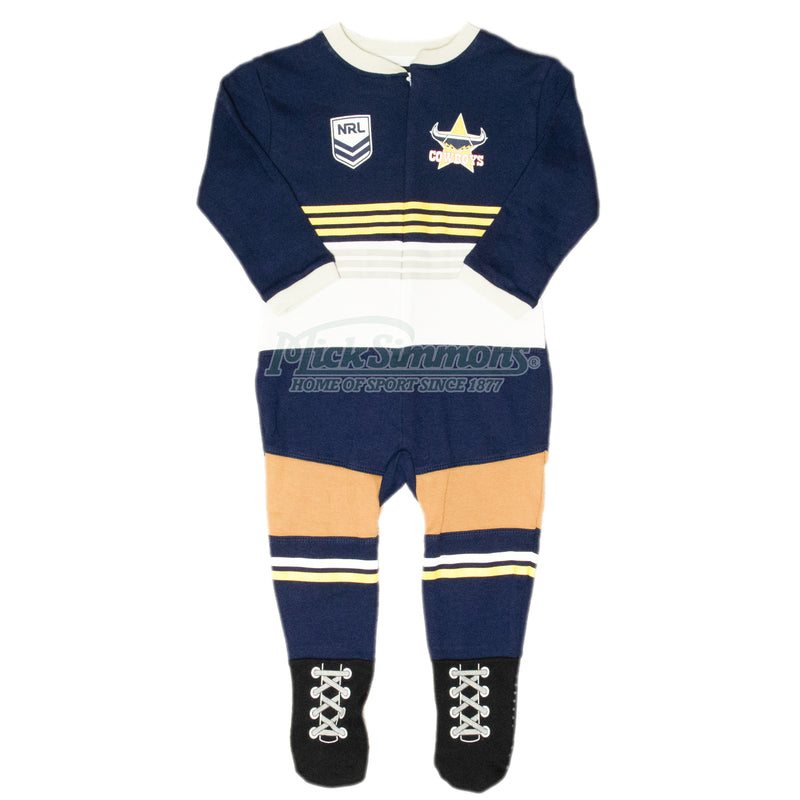 North Queensland Cowboys Original Footysuit Zip Up Romper Kids Baby Infants Suit - new