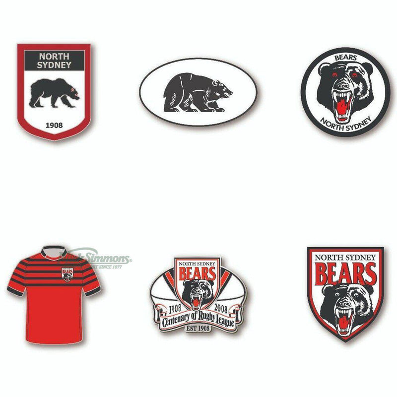 North Sydney Bears NRL Evolution Series Collection Set Team Metal Logo Pin Badge - new