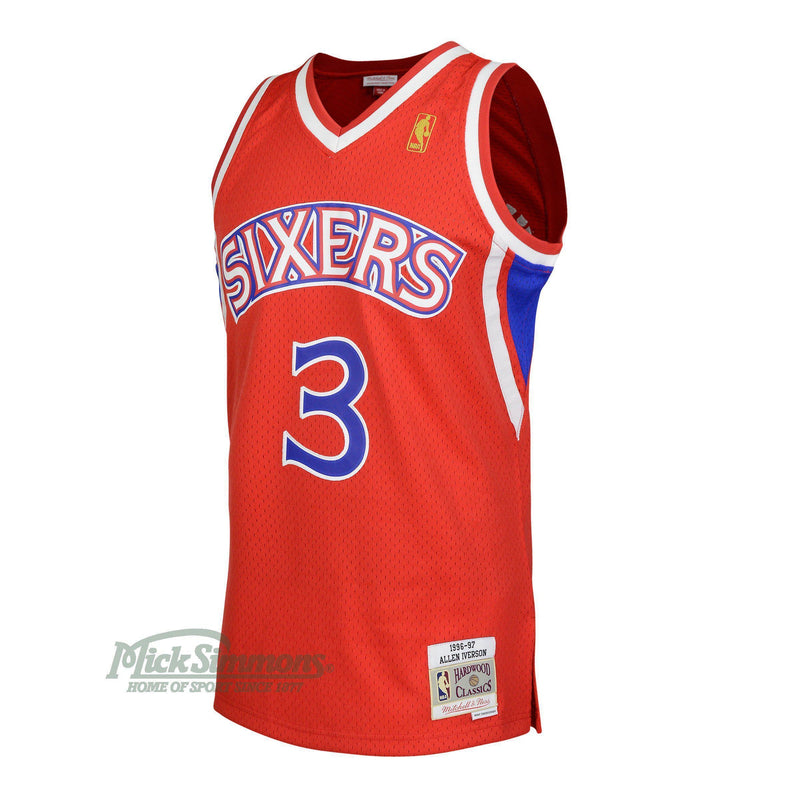 Philadelphia 76ers Allan Iverson 1996-97 Hardwood Classics Alternate Jersey by Mitchell & Ness-Mick Simmons Sport