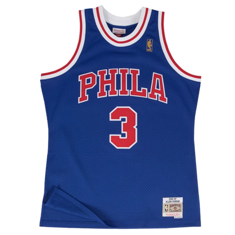 Philadelphia 76ers Allan Iverson 3 Hardwood Classics 1996-97 Swingman Jersey by Mitchell & Ness - new