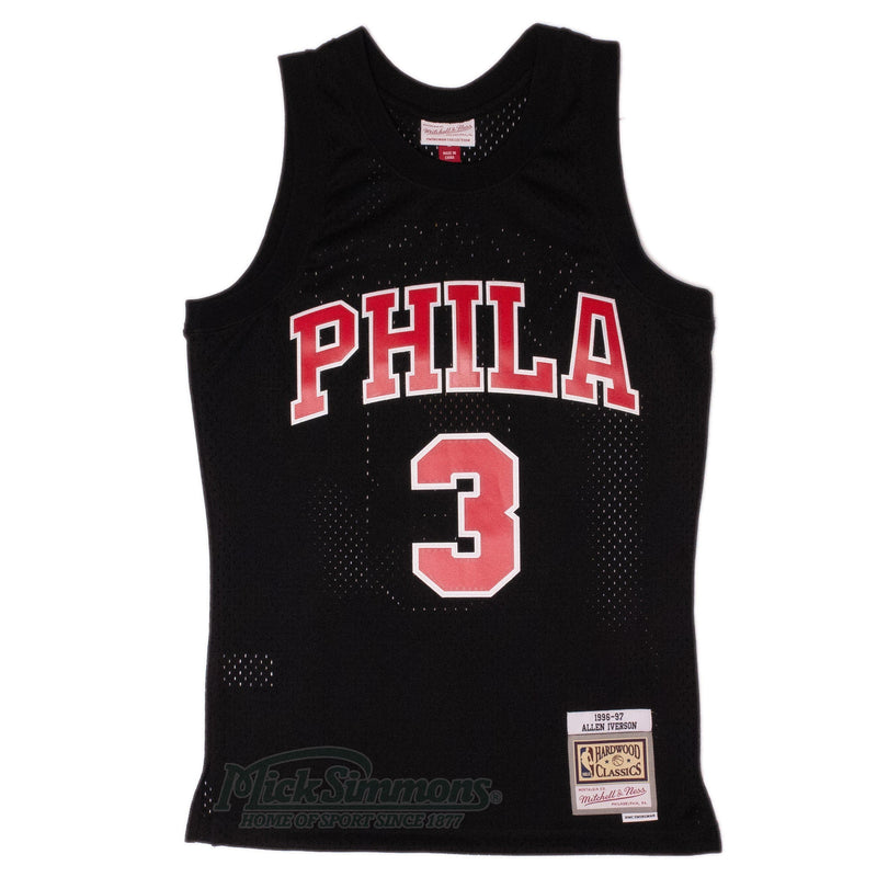 Philadelphia 76ers Allen Iverson 1996-97 Hardwood Classics Swingman Jersey by Mitchell & Ness - Black Team Colour - new