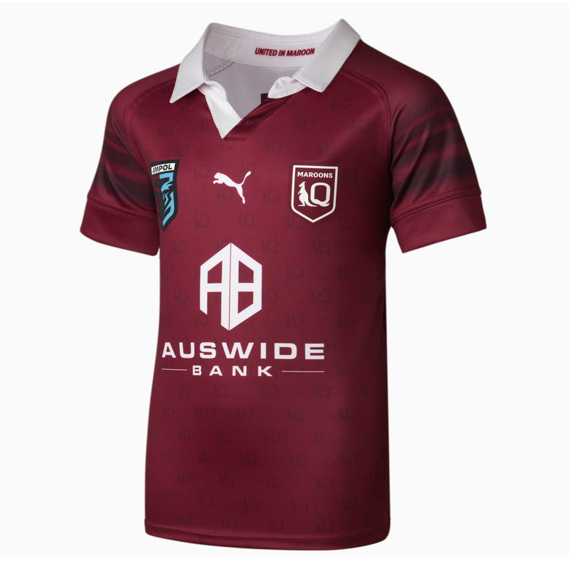 Queensland Maroons 2023 Kids State of Origin NRL Rugby League Jersey by Puma - new