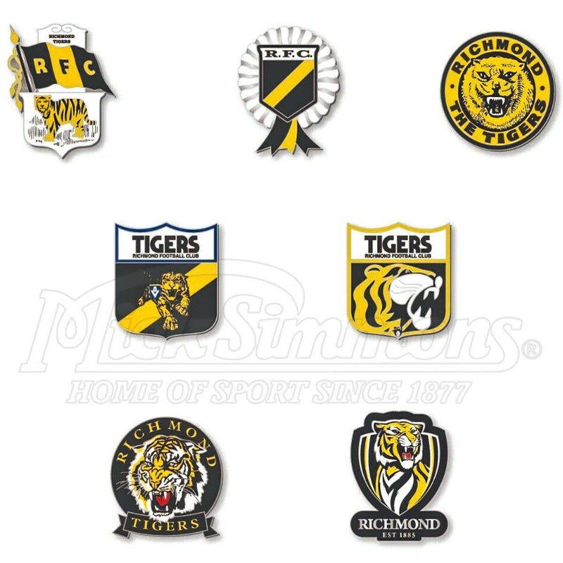 Richmond Tigers AFL Evolution Series Collection Team Metal Logo Pin Set Badge - new