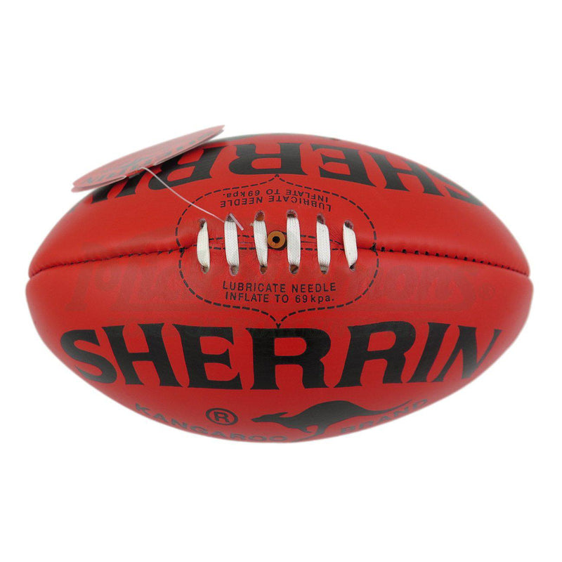 Sherrin Kangaroo Leather Official AFL Ball (Full Size) - Red - Mick Simmons Sport