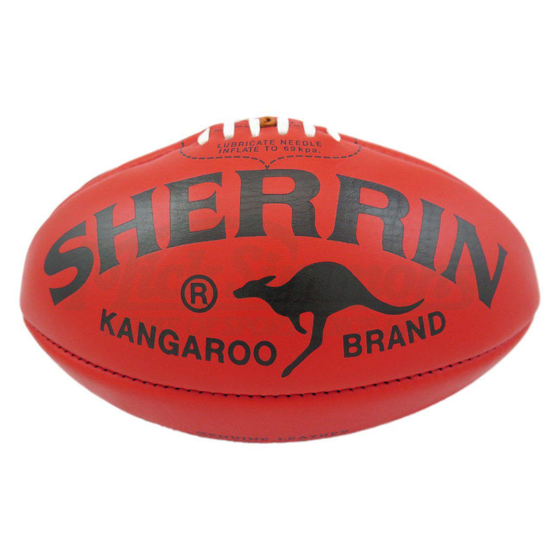 Sherrin Kangaroo Leather Official AFL Ball (Full Size) - Red - Mick Simmons Sport