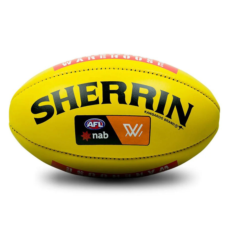 Sherrin Official AFLW (AFL Women's) Leather Game Ball Boxed- Yellow - new