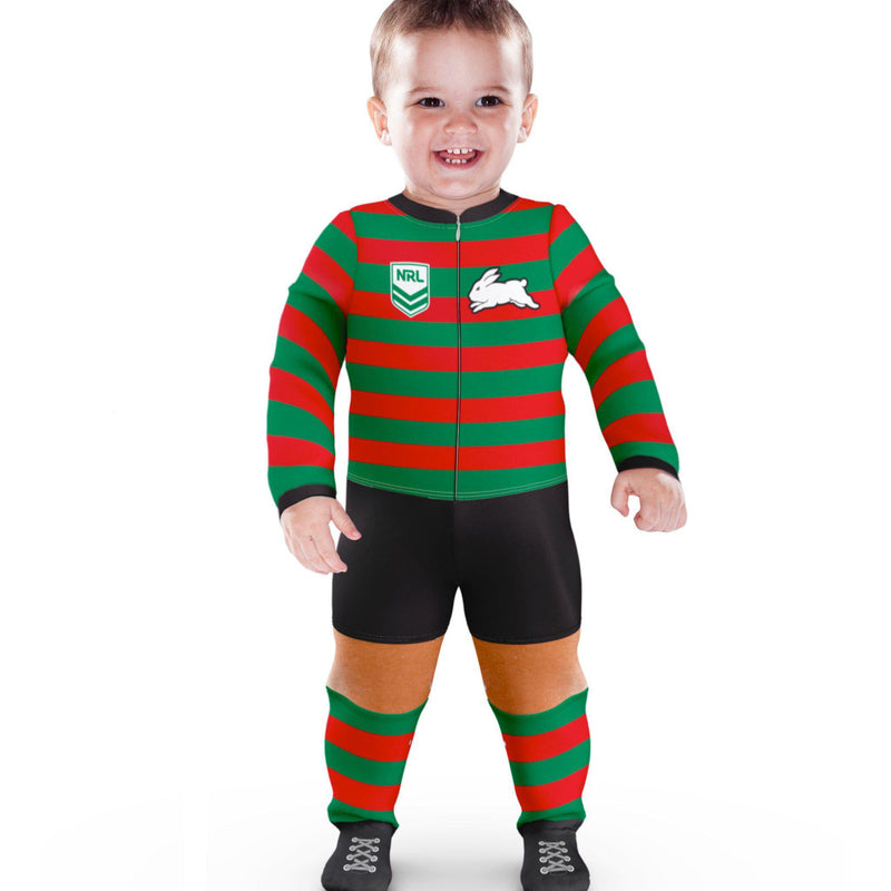 South Sydney Rabbitohs Original Footysuit Romper Kids Baby Infants Suit - Mick Simmons Sport