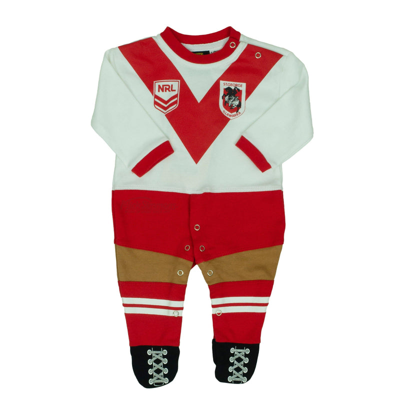 St George-Illawarra Dragons Original Footysuit Romper Kids Baby Infants Suit - Mick Simmons Sport