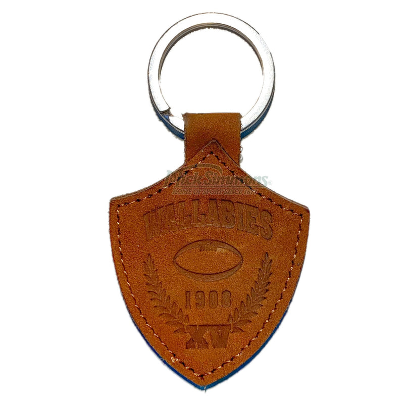 Wallabies Rugby Union Leather Embossed  KeyRing - new
