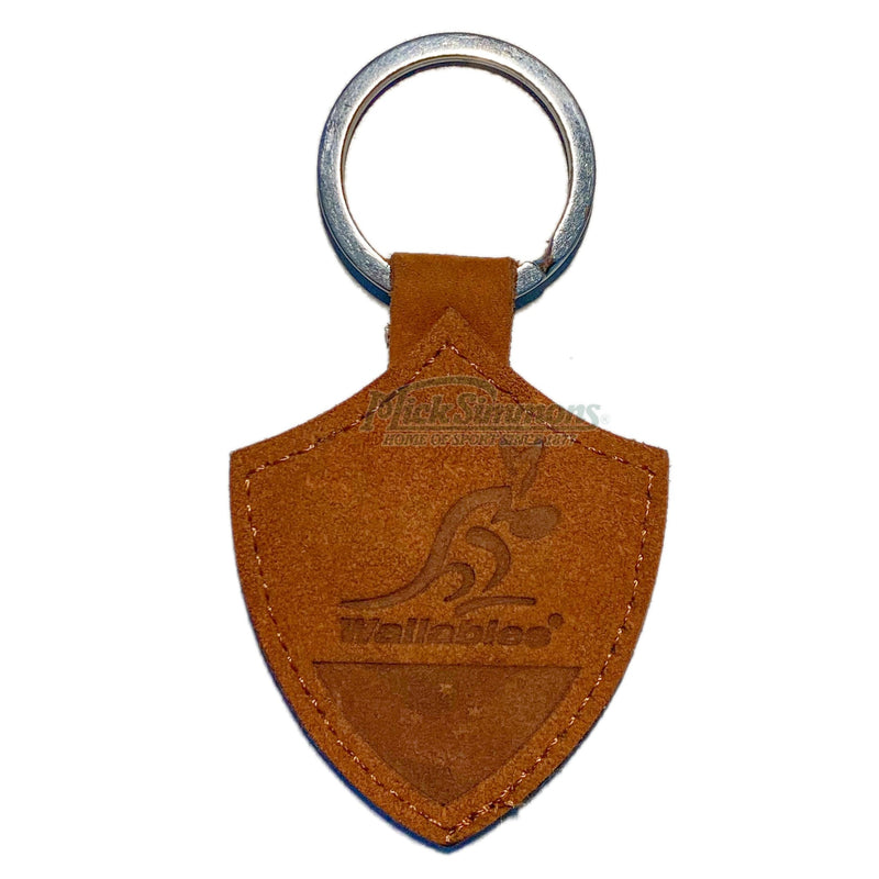 Wallabies Rugby Union Leather Embossed  KeyRing - new