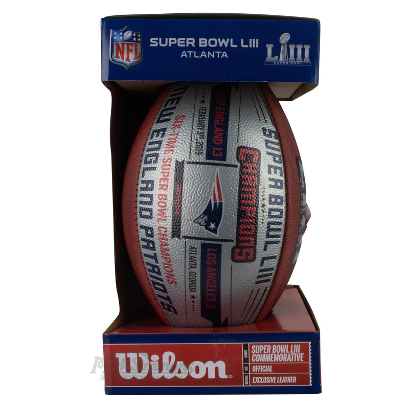 Wilson Super Bowl Liii Metallic Leather New England Patriots Championship Football - new