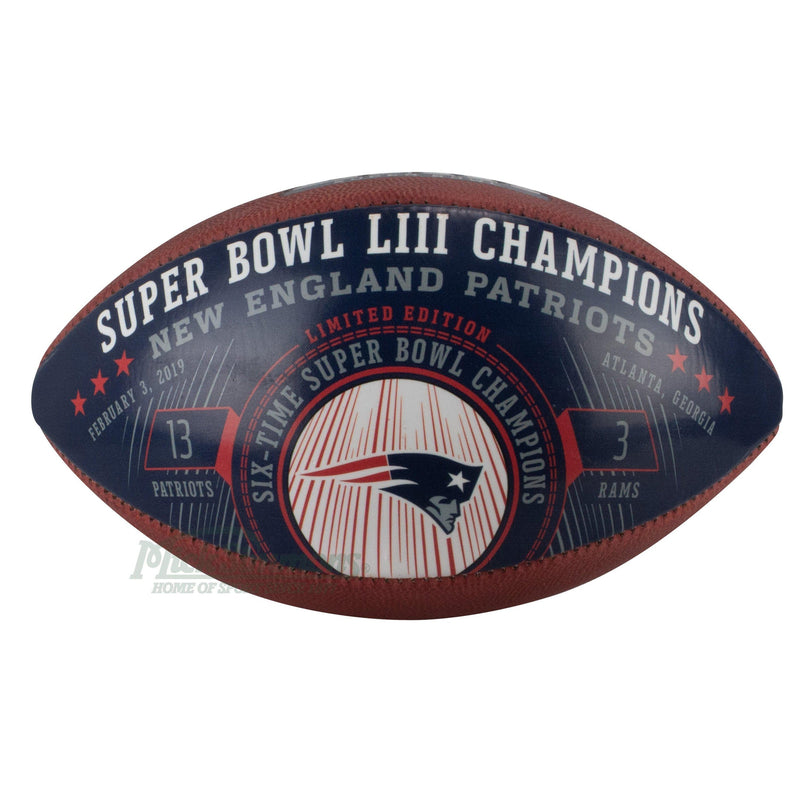 Wilson Super NFL Bowl Liii Commemorative Leather New England Patriots Championship Football - new